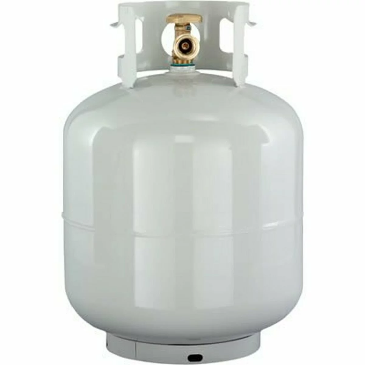 White propane tank sold by Farstad Oil in Northern USA.